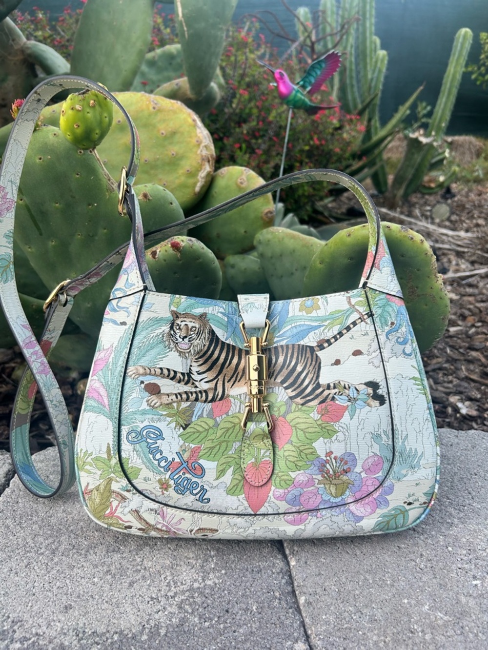 Gucci Jackie 1961 Yuko Higuchi Tiger Print Shoulder Bag
